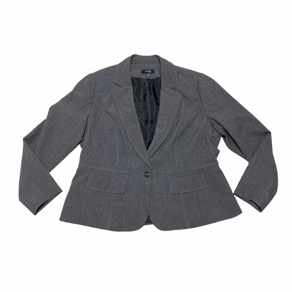 RAFAELLA Woman Gray Tweed Career-Wear Blazer